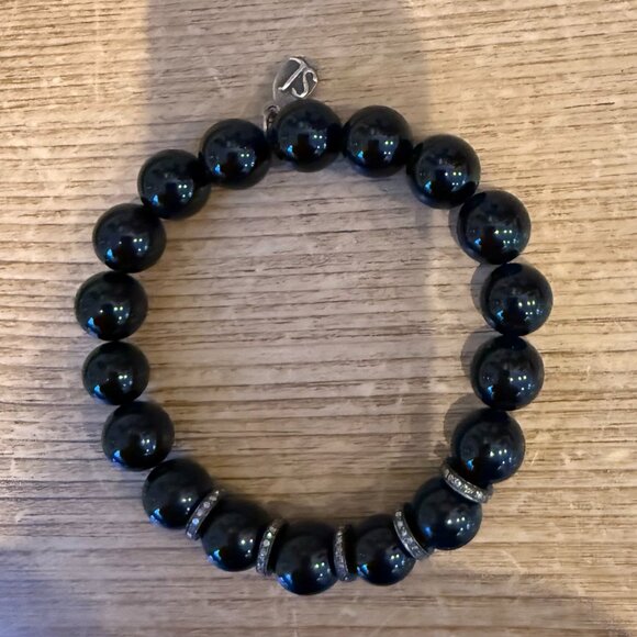 Sheryl Lowe Jewelry - Sheyl Lowe Onyx Bracelet with 5 Diamond Rondelles w/pouch